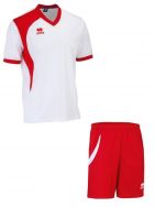 Errea, Set Neath shirt+ short bianco/rosso - Voetbaltenues