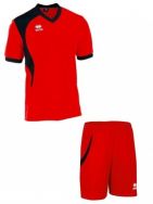 Errea, Set Neath shirt+ short rosso/nero - Voetbaltenues