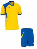 Errea, Set Neath shirt+ short giallo/royal - Voetbaltenues