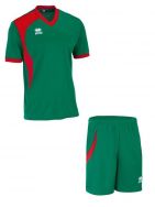 Errea, Set Neath shirt+ short verde/rosso - Voetbaltenues