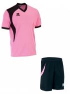 Errea, Set Neath shirt+ short rosa/nero - Voetbaltenues