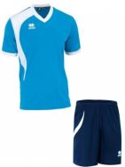 Errea, Set Neath shirt+ short cyan/nero - Voetbaltenues