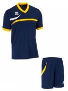 Errea, set Derby shirt+ Neath short blu/giallo - Voetbaltenues