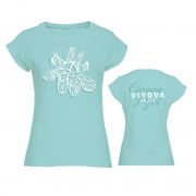 Givova, MAC08 T-SHIRT LADY FLORAL Verde Tiffany - Fitnesskleding